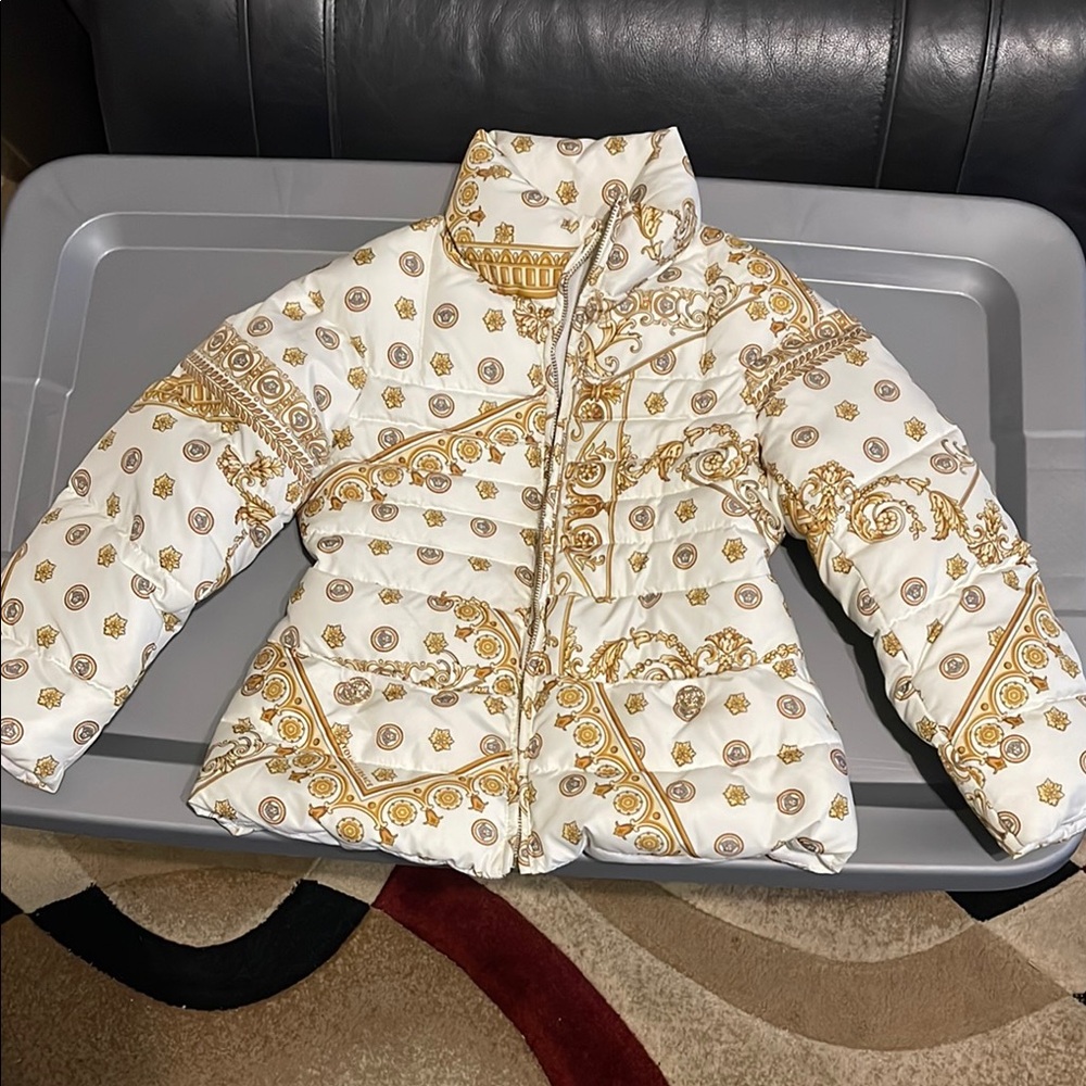 Versace Kids Puffer Jacket with Gold Accents